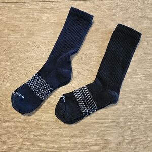 Bombas Crew Socks 2 Pair Navy Black Size Large